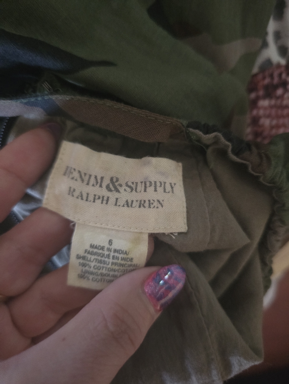 Camo Print Slip Dress - Green Camouflage - Picture 3 of 4